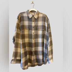 Jos. A. Bank Men's Plaid Shirt in Brown and Cream